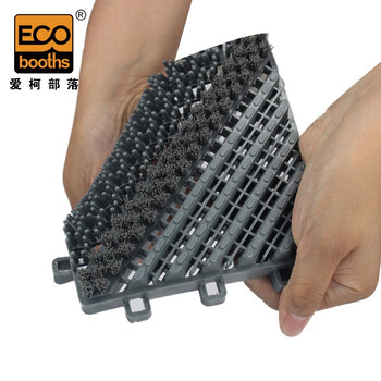 爱柯部落 镂空刮沙地垫0.75m×1.5m×2.5cm三合一防滑垫36片含边角灰色可定制110353