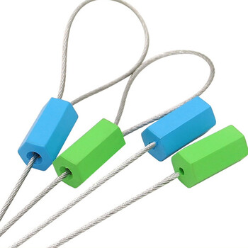 稳斯坦 WST1027 抽紧式钢丝封条 集装箱施封锁防伪铅封一次性货运锁铅封 颜色随机