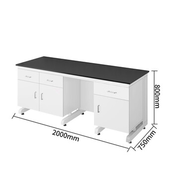 张氏艺佳实验室工作台钢木实验台化验室操作台防腐蚀试验桌钢木2m实验室边台暖白色
