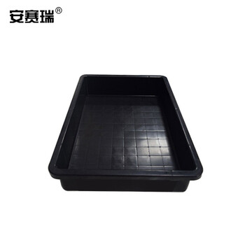 安赛瑞 加厚塑料方盘 加厚塑料周转箱 物料电子元件盒零件盒托盘 315×230×45mm 黑色 16345