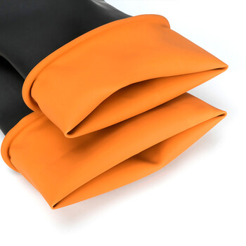 谋福CNMF 工业耐酸碱手套化工防护手套劳保手套 （黑色耐酸碱款 35cm） 9897