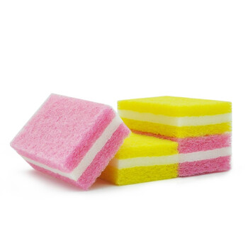 益美得 QJK002 多功能百洁布海绵清洁块清洁擦拭洗碗布 夹层百洁布（4块装）