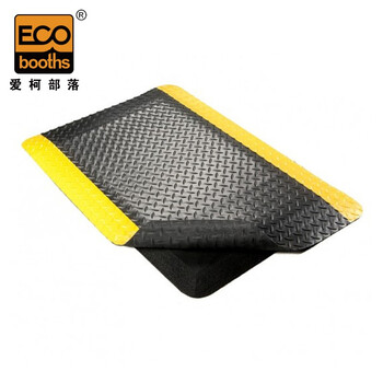 爱柯部落 耐磨型抗疲劳地垫 PVC警示防滑垫45cm×60cm×19.5mm双层加厚耐磨型工厂车间脚垫黄黑色可定制110374