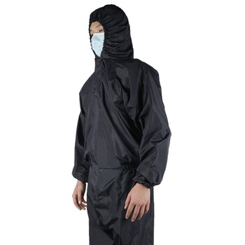 大杨778防尘服劳保工作服 黑色连体 XL码喷漆喷洒农药连帽防护服