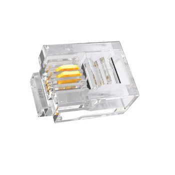山泽 电话水晶头6P2C2芯电话线接头RJ11语音电话线水晶头 100个/盒 SJT-32100
