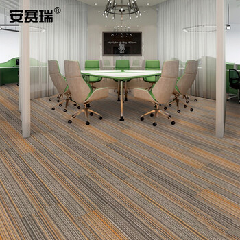 安赛瑞 办公室拼接地垫 商用写字楼酒店长条防滑地毯 25×100cm PVC拼接地垫 咖色条纹 710497