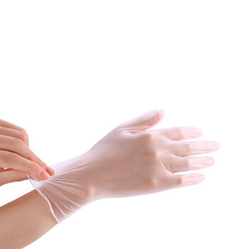 益美得 LK0001 一次性PVC手套透明色清洁防护无粉手套 100只装M码