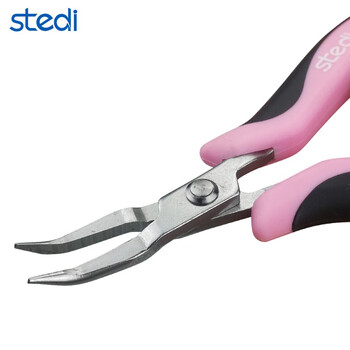 司特力 stedi手工珠宝钳迷你手工小钳子DIY无牙弯嘴斜口钳多功能精密不锈钢手工制作工具 SS-503弯嘴钳