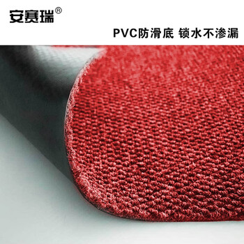 安赛瑞 菠萝纹地垫 除尘吸水进门防滑地垫 40×60cm 酒店商场公司机场入口脚垫 红色 710417