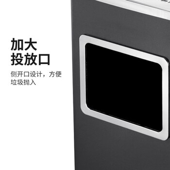 益美得 CY29 不锈钢烟灰桶 酒店大堂宾馆电梯口金属垃圾桶工业商场走廊吸灭烟桶烟灰柱带内桶 正方形黑色款