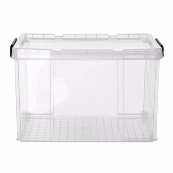 艾科堡 透明收纳箱45L大号收纳箱四方塑胶箱有盖塑料储物箱整理箱 AKB-SNX-02
