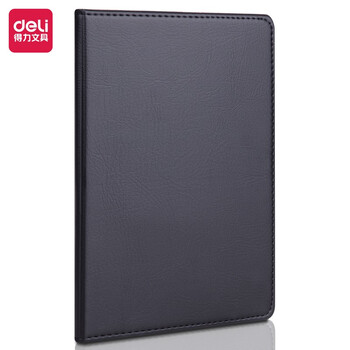 得力(deli)32K80张商务经典皮面本办公用品 会议记事本日记本笔记本子文具 黑 7902