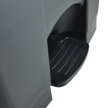 兰诗（LAUTEE）MJ18001 户外脚踏带盖垃圾桶 酒店宾馆商场翻盖果皮箱 30升黑色