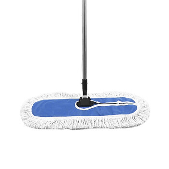 久洁平板拖把大号尘推排拖棉线拖布工厂酒店长地拖蓝色绑式整套拖把60cm