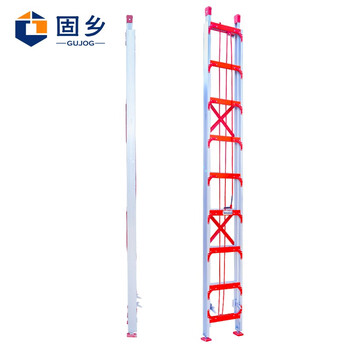固乡【升降铝合金直梯厚3mm高6M】 铝合金梯 伸缩梯子 工程梯子 直梯 收缩梯 单面户外