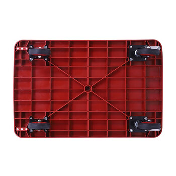 知旦手推车58*88*86cm承重600斤红色轻音款平板手推车塑料平板车TC709 5寸轻音轮