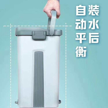 庄太太【白色】平板拖把刮乐懒人拖把加粗杆桶拖一体免手洗拖把员工客户业主福利礼品