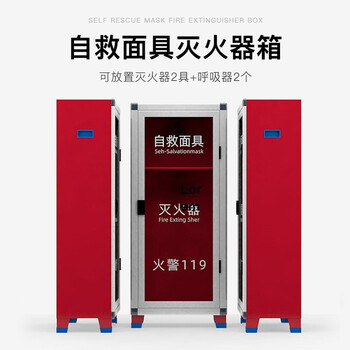 蓝炎 灭火器防毒面具箱 4KG干粉灭火器箱商用消防箱 消防器材 4x2+2面具箱(空箱)