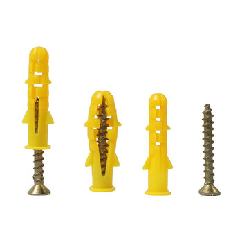  小黄鱼胀塞带钉套装  6M鱼式塑料膨胀管自攻螺丝钉胶墙塞 6mm*30mm100颗套装WF103-4