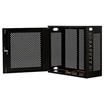 万尊 钢制主机保护箱黑色500*550*230mm安全机箱pc数据防盗禁用usb双锁保护罩