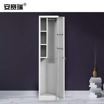 安赛瑞 清洁柜 单门卫生柜 钢制拖把扫帚柜 铁皮带锁保洁工具杂物收纳柜 单门款700488