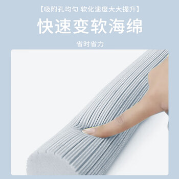 亿丽佳 滚轮式海绵拖把吸水墩布免手洗自动胶棉地板挤水式拖布 大号单排滚轮伸缩杆27cm 10件/组