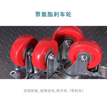 知旦602522工具柜工厂五金螺丝配件收纳箱蓝灰色二抽无网带轮