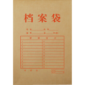 飞尔（FLYER）牛皮纸档案袋 标书合同文件资料袋【260g 木浆牛卡4cm 24x34cm】50个装