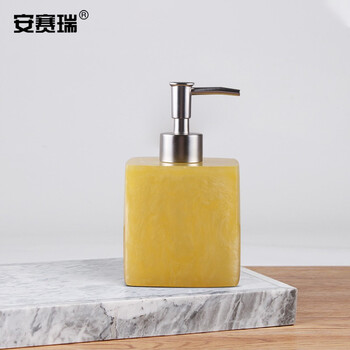 安赛瑞 酒店乳液分装瓶 按压式洗发水沐浴露树脂卫生间皂液器 400ml 珍珠黄 710481