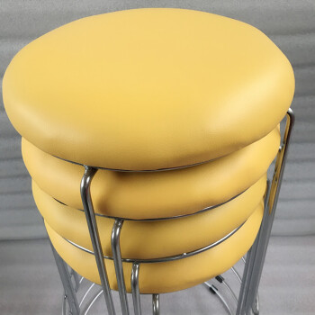 兰诗（LAUTEE）WSC0010 圆凳子塑料凳工作椅高圆凳加厚钢筋凳套凳 黑色软皮面1个装