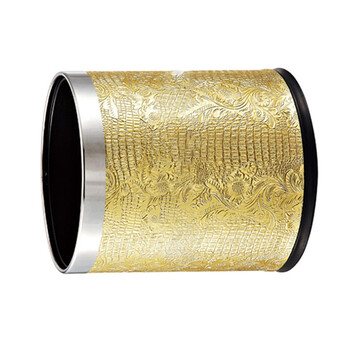 步鑫 圆形双层房间垃圾桶 室内果皮桶 GPX-45 鳄鱼纯金皮纹