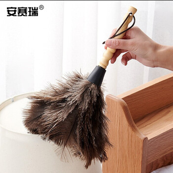 安赛瑞 鸵鸟毛掸子 除尘掸子 清洁掸子 车用扫灰清洁工具 小号 710683