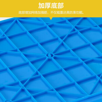京云灿塑料周转箱长方形蓝色加厚可配盖熟胶箱货架物料收纳盒物流运输框465-280外520*380*285mm