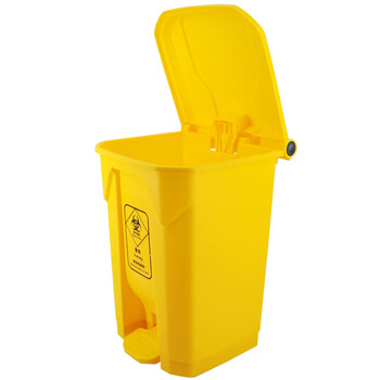 兰诗（LAUTEE）LJT2220 脚踏桶黄色医疗垃圾桶 80L 医疗废物桶