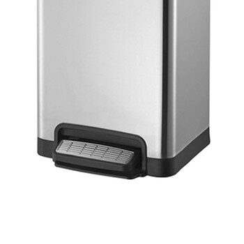 南 SJ50-F01 南方方形脚踏桶 砂银钢 酒店套房果皮桶 商用厨房客厅脚踩开盖垃圾桶 办公室垃圾桶 容量50L