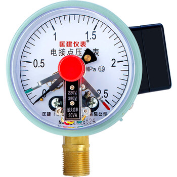 匡建仪表（CONJANT）YXC-100 磁助式电接点压力表精密水压气压表 220V380V通用触头功率30VA 0-2.5mpa 1 1