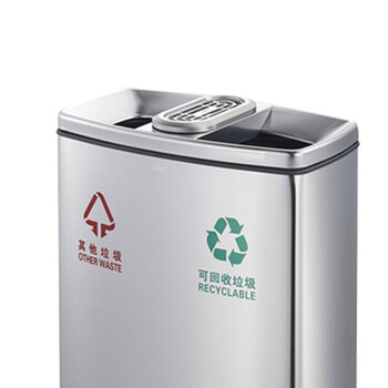 南 GPX-218K 南方分类垃圾桶 砂银钢 地铁车站分类不锈钢垃圾桶垃圾箱果皮桶