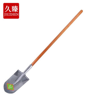 久臻 px06 防汛抗洪铁锹 木柄园艺铁铲 锰钢尖头锹平头锹煤锹 大号绿色尖锹头+木柄