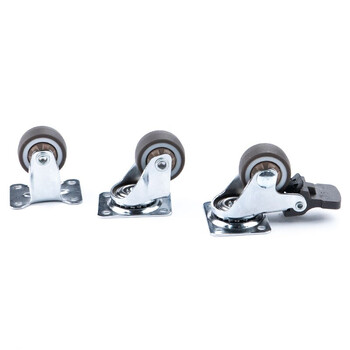 海斯迪克 HKCL-395 轻音家具轮 橡胶平底脚轮 花架轮电器轮 旋转小轮子 1寸平底刹车