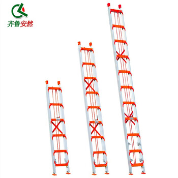齐鲁安然 铝合金伸缩梯 工程梯 便携升降梯 阁楼直梯 铝合金收缩梯子 楼梯【2.0MM厚4米升降直梯】