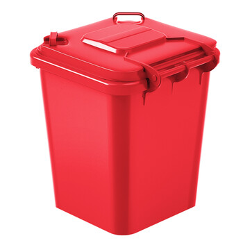 舒蔻（Supercloud）大号塑料分类垃圾桶小区环卫户外带盖加厚垃圾桶可定制图案30L加厚红色分类有害垃圾