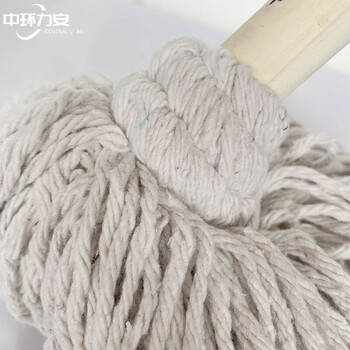 中环力安 白线木杆墩布线拧水拖把毛巾布条老式拖布保洁酒店物业