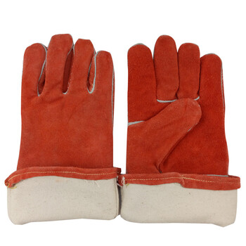 威仕盾（WESTUN）G-2101 35CM牛二层皮电焊手套 橙红色 XL码 1副
