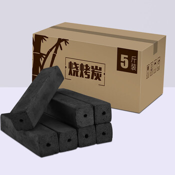 烧烤木炭家用无烟碳烤火专用整箱果木炭机制烧烤碳竹炭块5斤装2块引燃