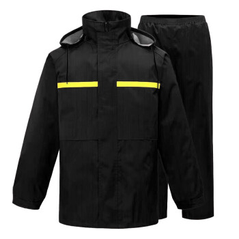 者也 （ZYE） 男女防静电雨衣雨裤套装户外骑行雨衣加厚防水透气雨衣可定制 黑色XXL码