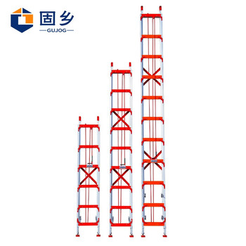 固乡 铝合金梯 伸缩梯子 升降梯 工程梯子 直梯 收缩梯 云梯 单面多功能户外【升降直梯铝合金厚4mm高6米】