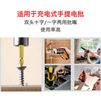 罗宾汉（RUBICON）双头电钻批头十字一字套装GW-11电动螺丝刀 强磁风批头 65mm 10支