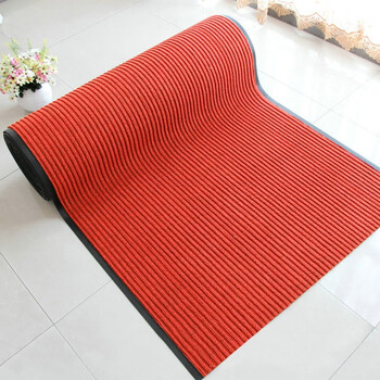 益美得 WSD0009 复合条纹地垫门厅走廊楼梯迎宾地毯吸水防滑 红色 宽1.6米*长1米