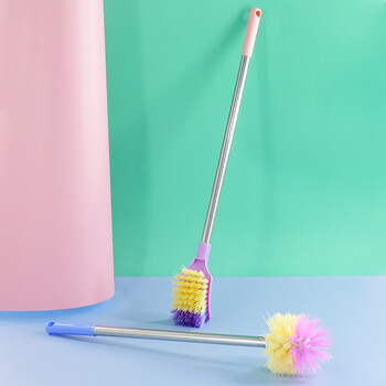 赫思迪格 JG-259 不锈钢圆柄马桶刷 清洁圆球厕刷马桶刷 长柄厕刷清洁刷	圆头（颜色随机）