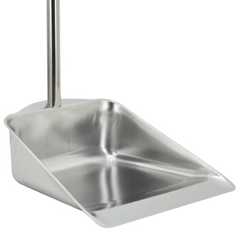 益美得 BJ201 加厚不锈钢簸箕物业酒店保洁垃圾铲 不锈弯把方形